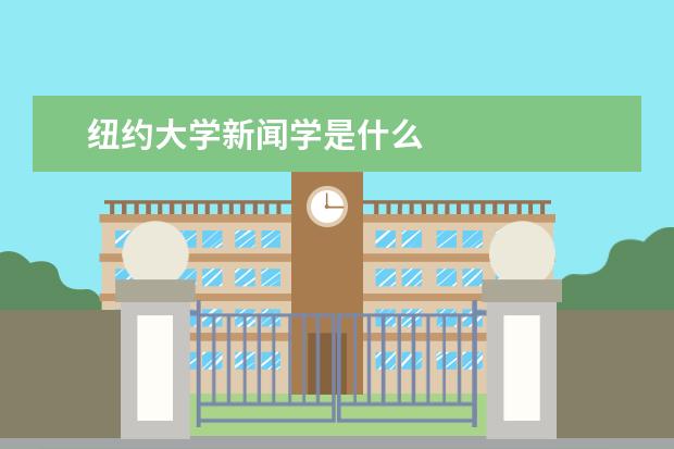 纽约大学新闻学是什么