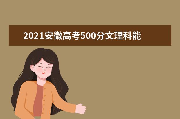 2021安徽高考500分文理科能上什么大学