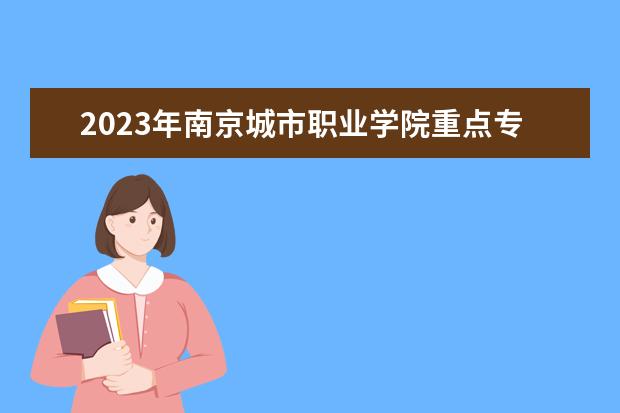 2023年南京城市职业学院重点专业排名(优势王牌专业整理)