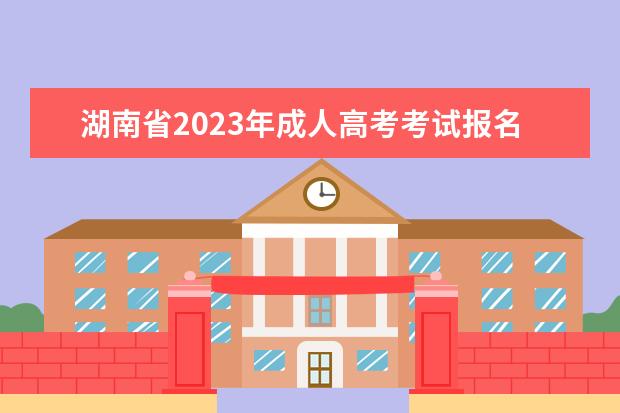 湖南省2023年成人高考考试报名有关事项的公告
