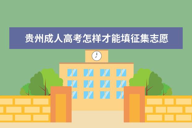 贵州成人高考怎样才能填征集志愿 二七区成人高考征集志愿怎么填