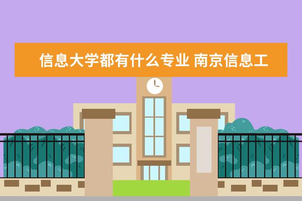 信息大学都有什么专业 南京信息工程大学专业有哪些