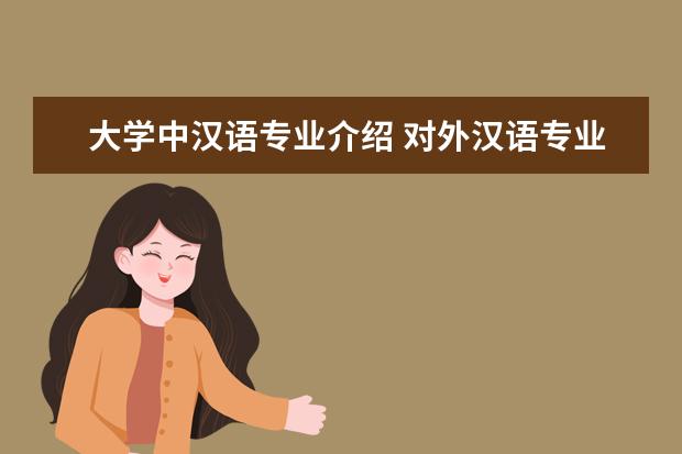 大学中汉语专业介绍 对外汉语专业介绍