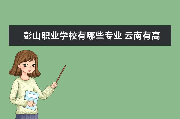 彭山职业学校有哪些专业 云南有高铁专业的学校有哪些地方?