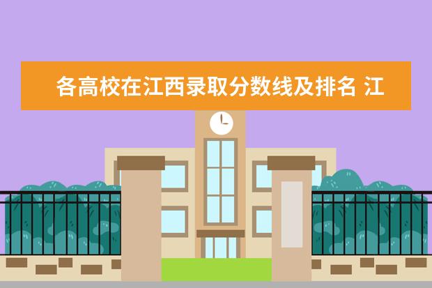 各高校在江西录取分数线及排名 江西省专科分数线排名