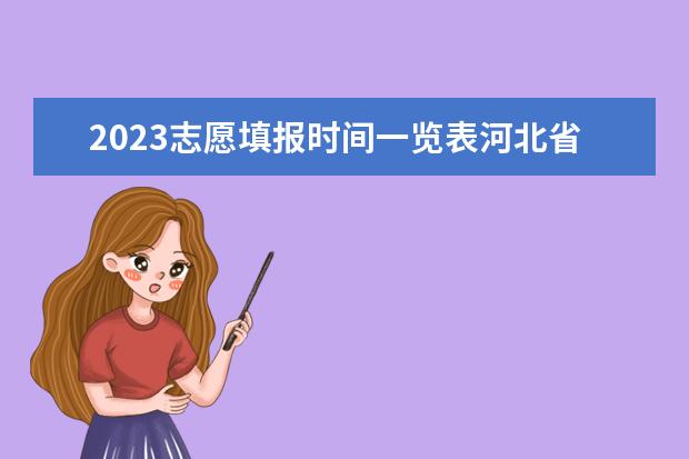 2023志愿填报时间一览表河北省（河北高考志愿时间表安排）