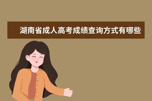 湖南省成人高考成绩查询方式有哪些？